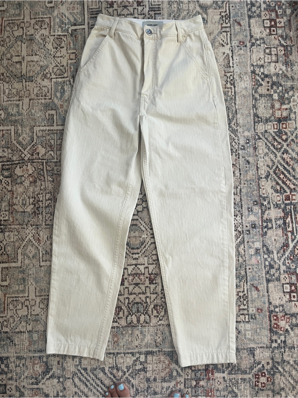Rachel Comey Keenan barrel cut neutral cream canvas twill pants size 00